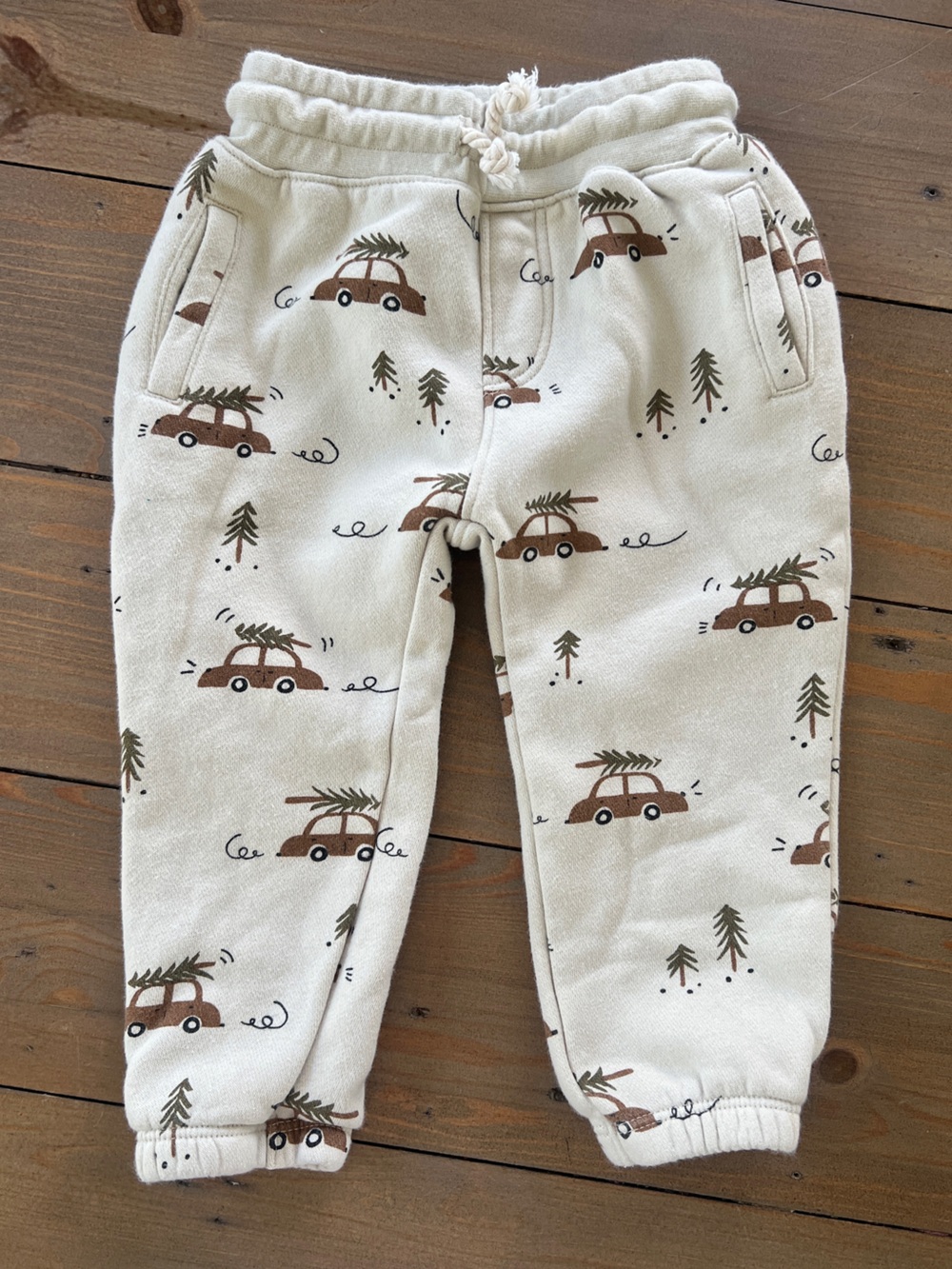 Rylee + Cru Cream Holiday Truck Joggers - 18-24 Months